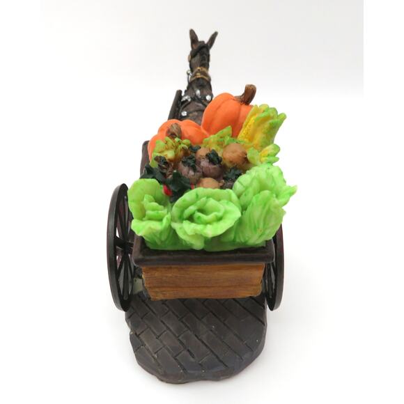 Vintage Lemax Donkey with Produce Cart Village Figurine Harvest Market Scene - Picture 5 of 12